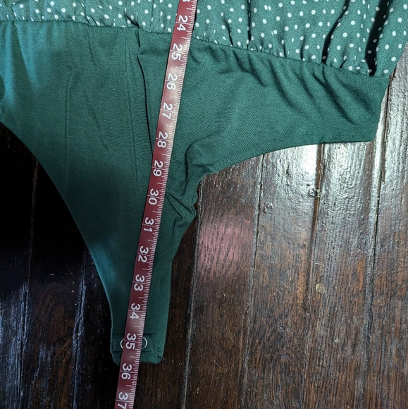 Draper James RSVP Green and White Polka Dot 3/4 Long Ruffle Sleeve Bodysuit - Picture 5 of 5